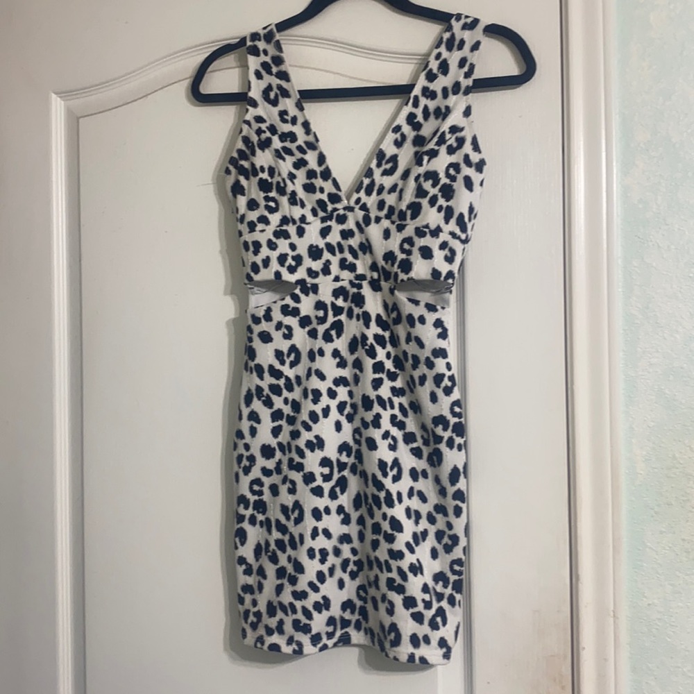 Black & While Leopard Mini Dress (Small)